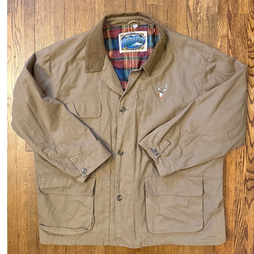 Dunbrooke Upstream Mens XXL 90s Chore Canvas Barn Coat Plaid Flannel Lined Field